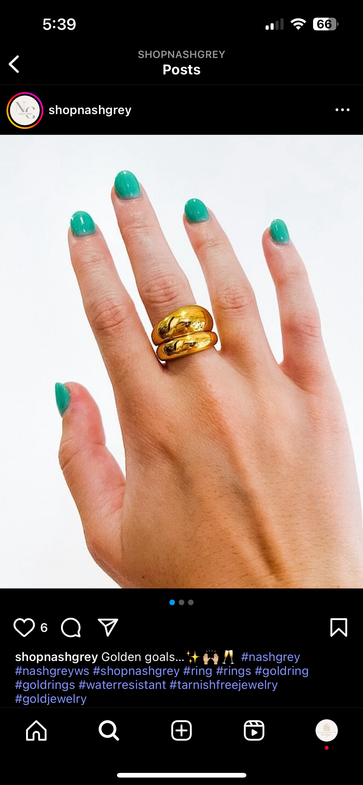 Gold Bubble Ring