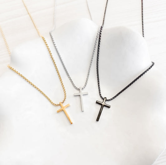 Gio L'uomo Mens Cross Necklace - WATERPROOF