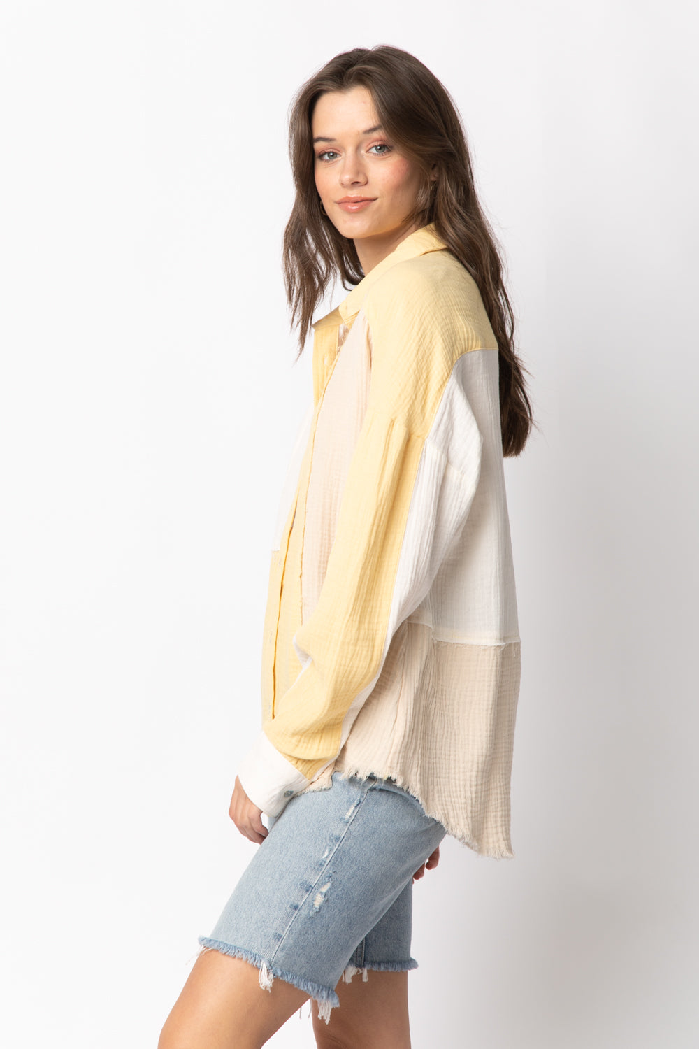 Macaroon Color Block Shirt