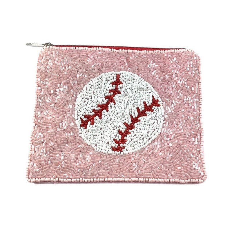 Baseball Beaded Coin Pouch