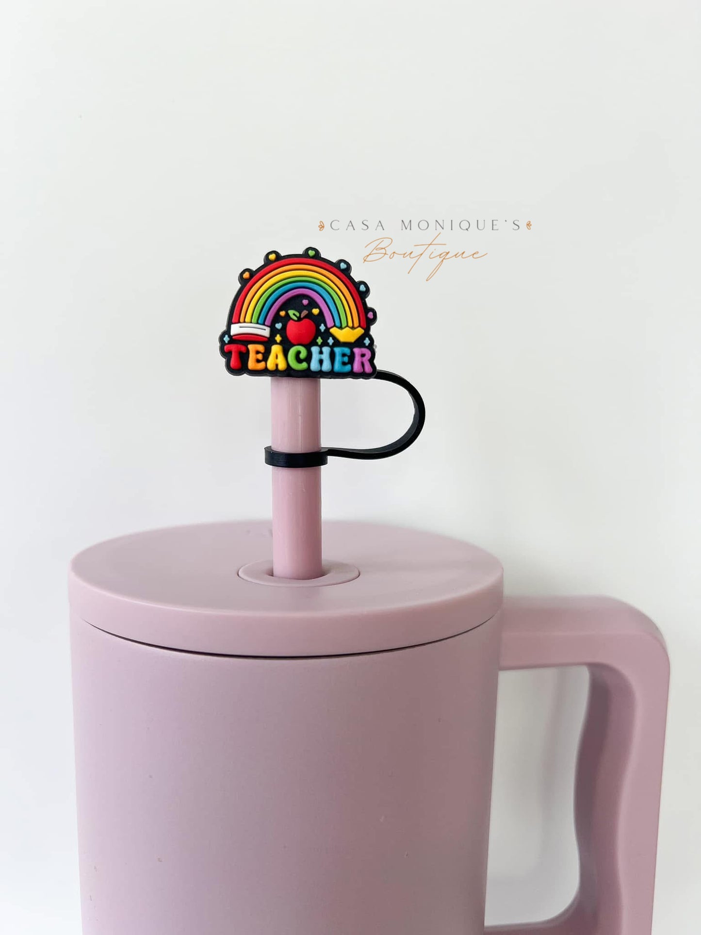 Teacher Rainbow Straw Topper