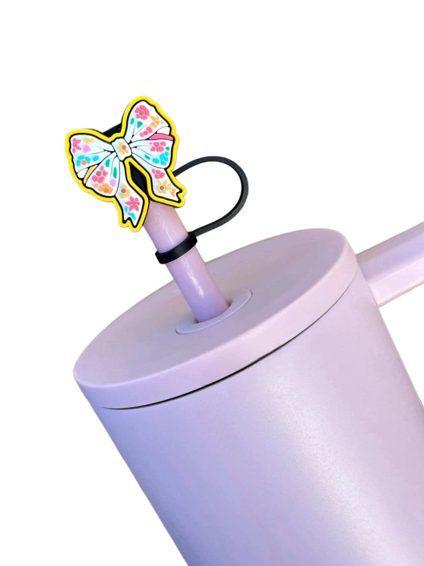 Floral Bow Straw Topper