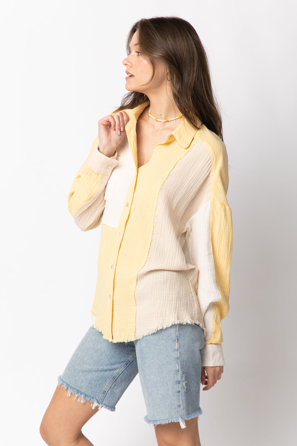 Macaroon Color Block Shirt