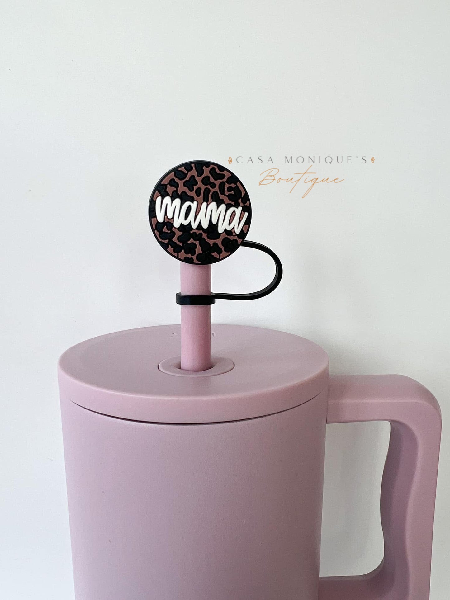 Leopard Mama Straw Topper
