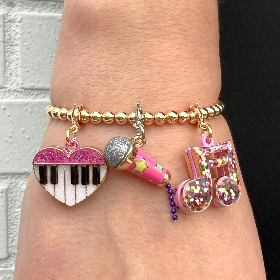 Glitter Music Note Charm