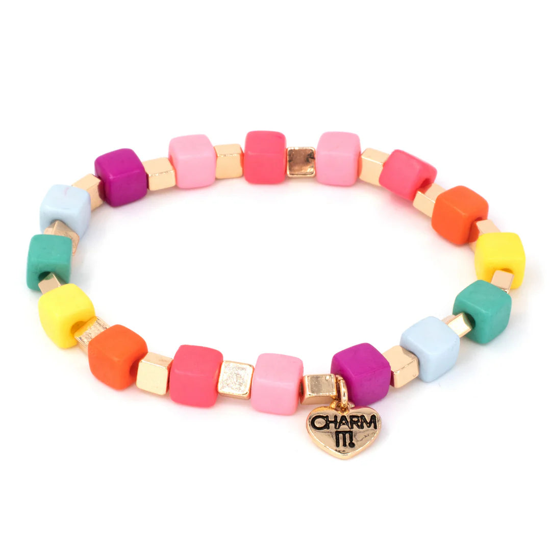 Multi Cube Stretch Bead Bracelet