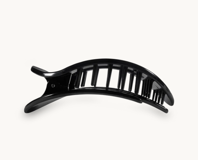 Jet Black Flat Round Hair Clip