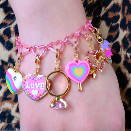 Pink Heart Chain Bracelet