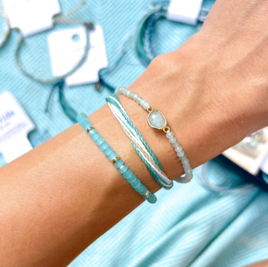 Pura Vida Surfrider Aqua Stretch Bracelet