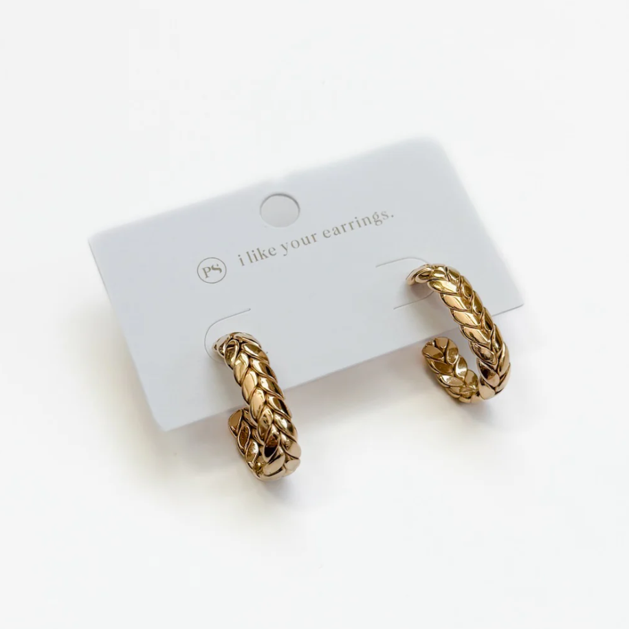 Braided Oval Hoop Earrings