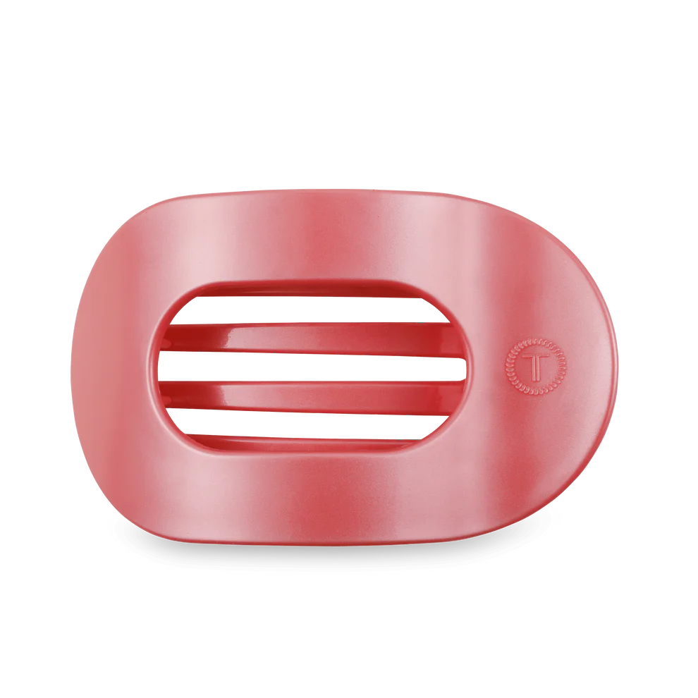 Calming Coral Large Flat Round Hair Clip