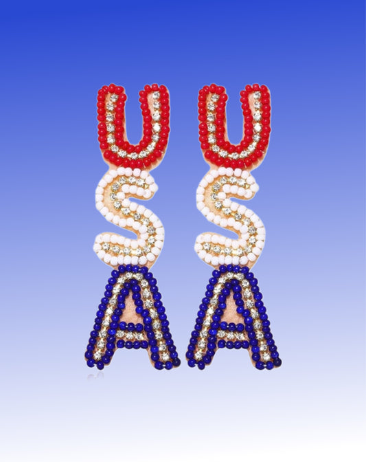 USA Beaded Earrings