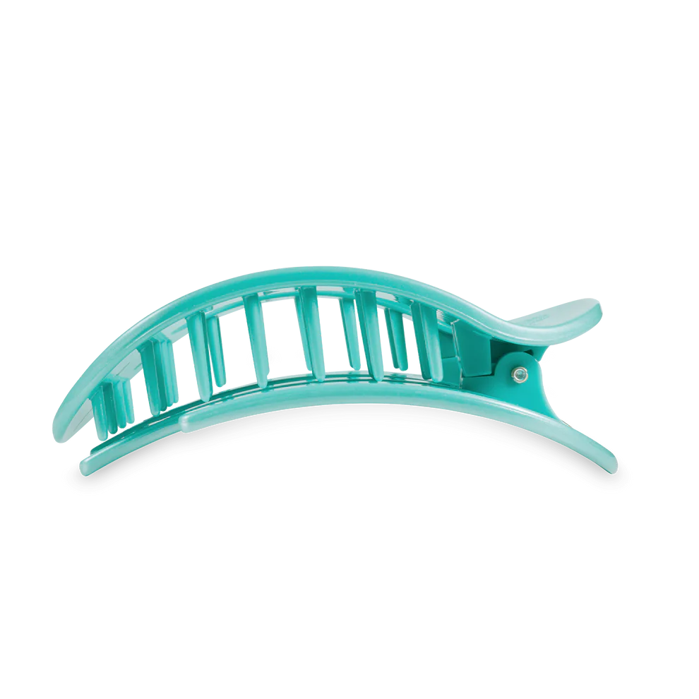 Totally Turquoise Large Flat Round Hair Clip