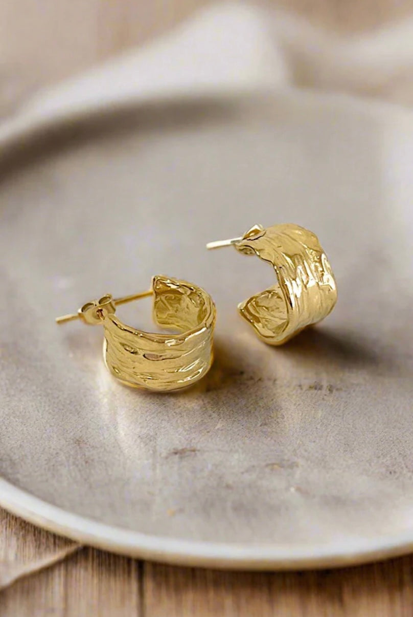 Textured Gold Chunky Earrings