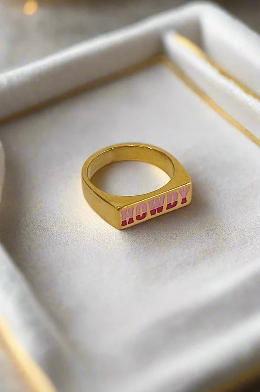 Howdy Gold Ring