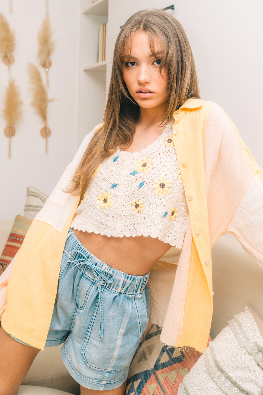 Macaroon Color Block Shirt