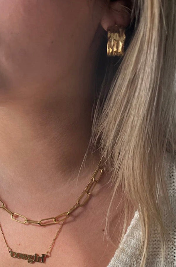 Textured Gold Chunky Earrings