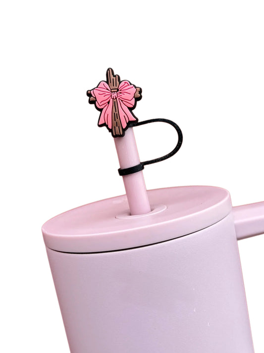 Coquette Cross Straw Topper