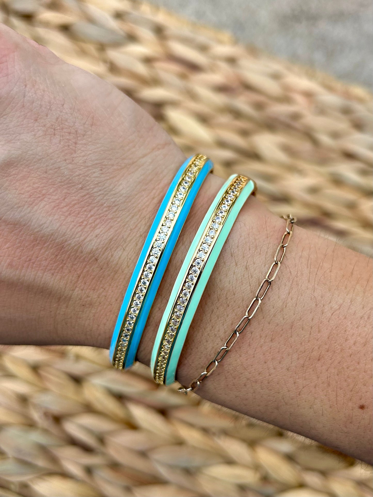 Plank Enamel Bangle