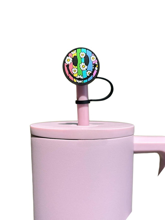 Daisy Smiley Face Straw Topper