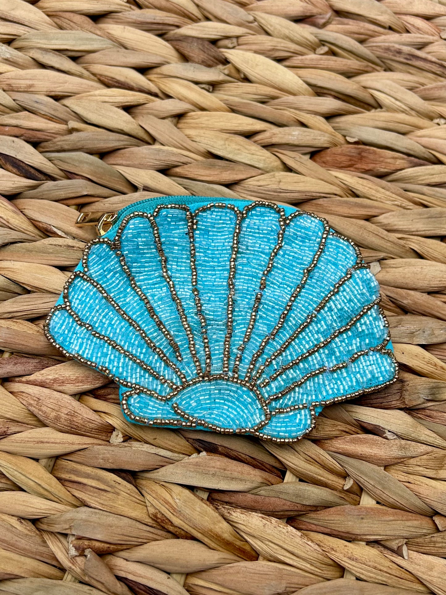 Seashell Beaded Coin Pouch
