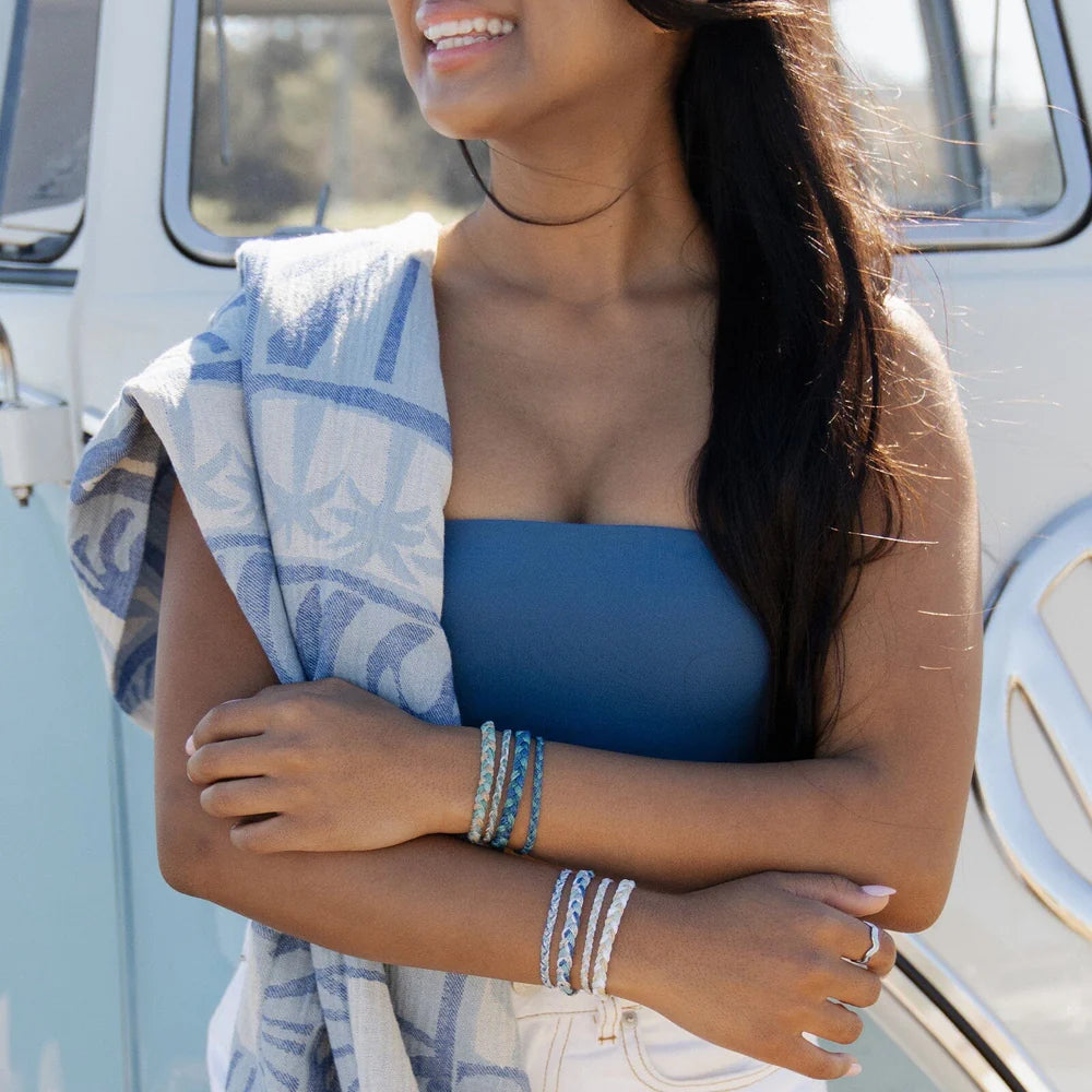 Pura Vida Silver Surf Mini Braided Bracelet