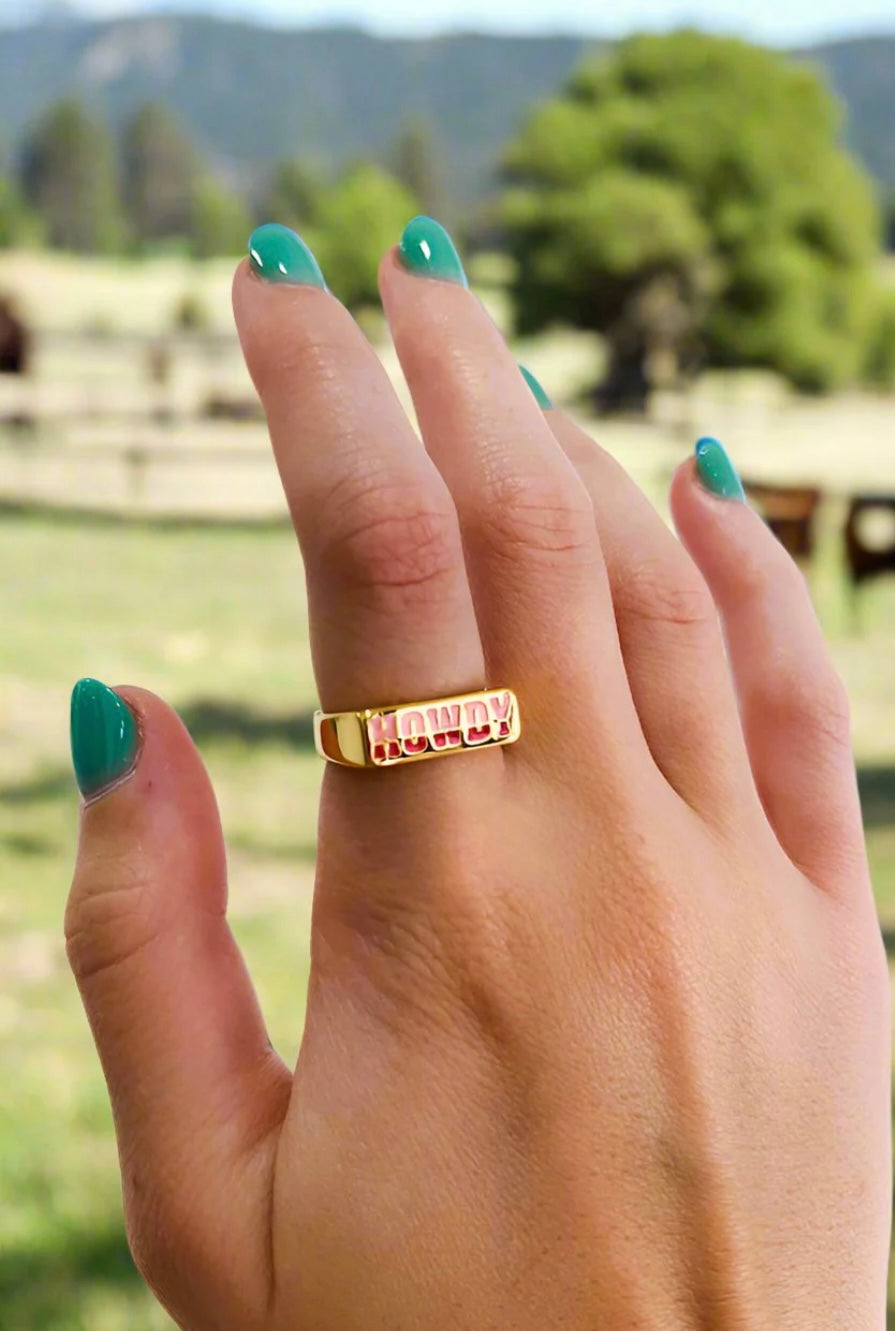 Howdy Gold Ring