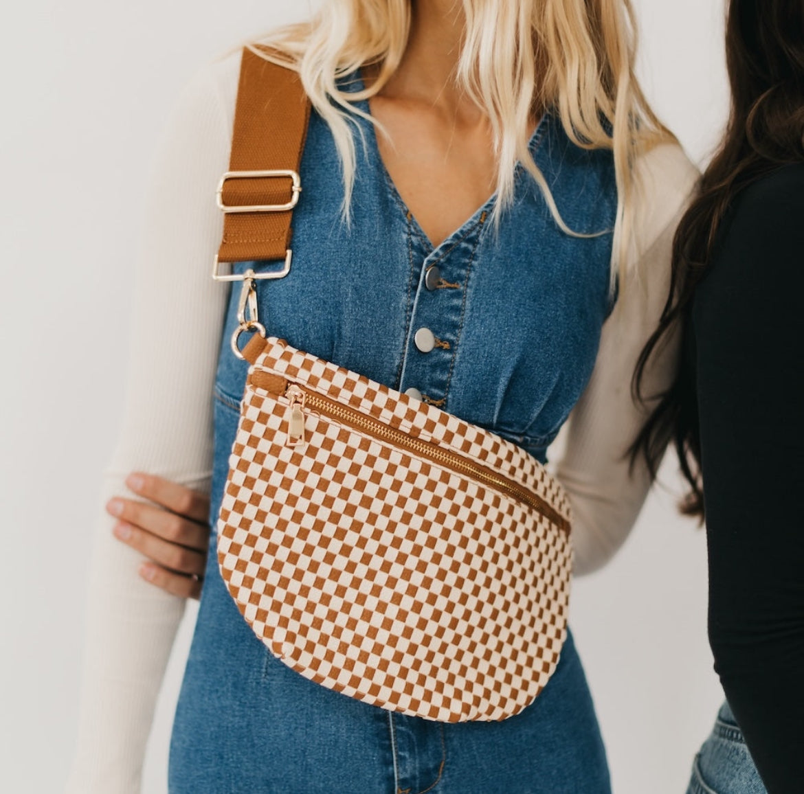 Checkered Westlyn Woven Bum Bag