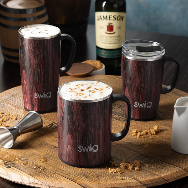 Bourbon Barrel 18 oz Travel Mug