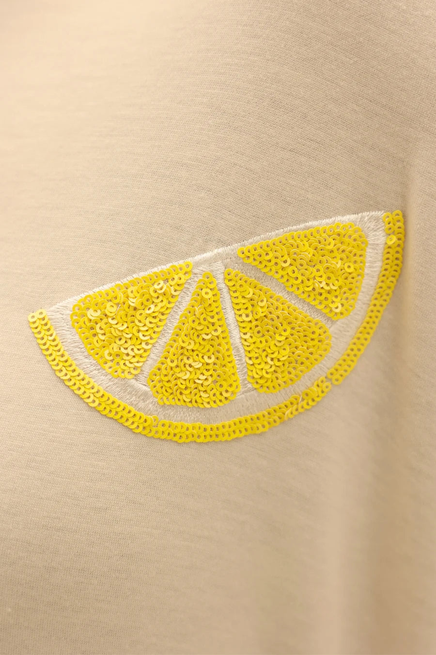 Tropical Fruit Sequin Patch Top