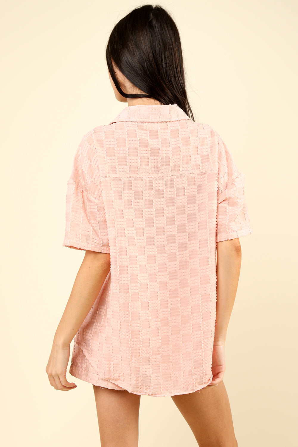 Checkered Blush Top