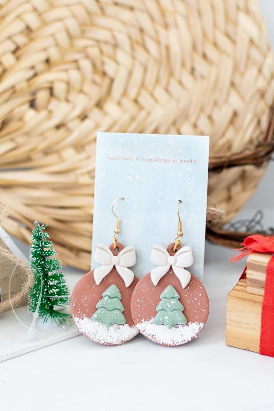 Christmas Tree Ornament Clay Earrings
