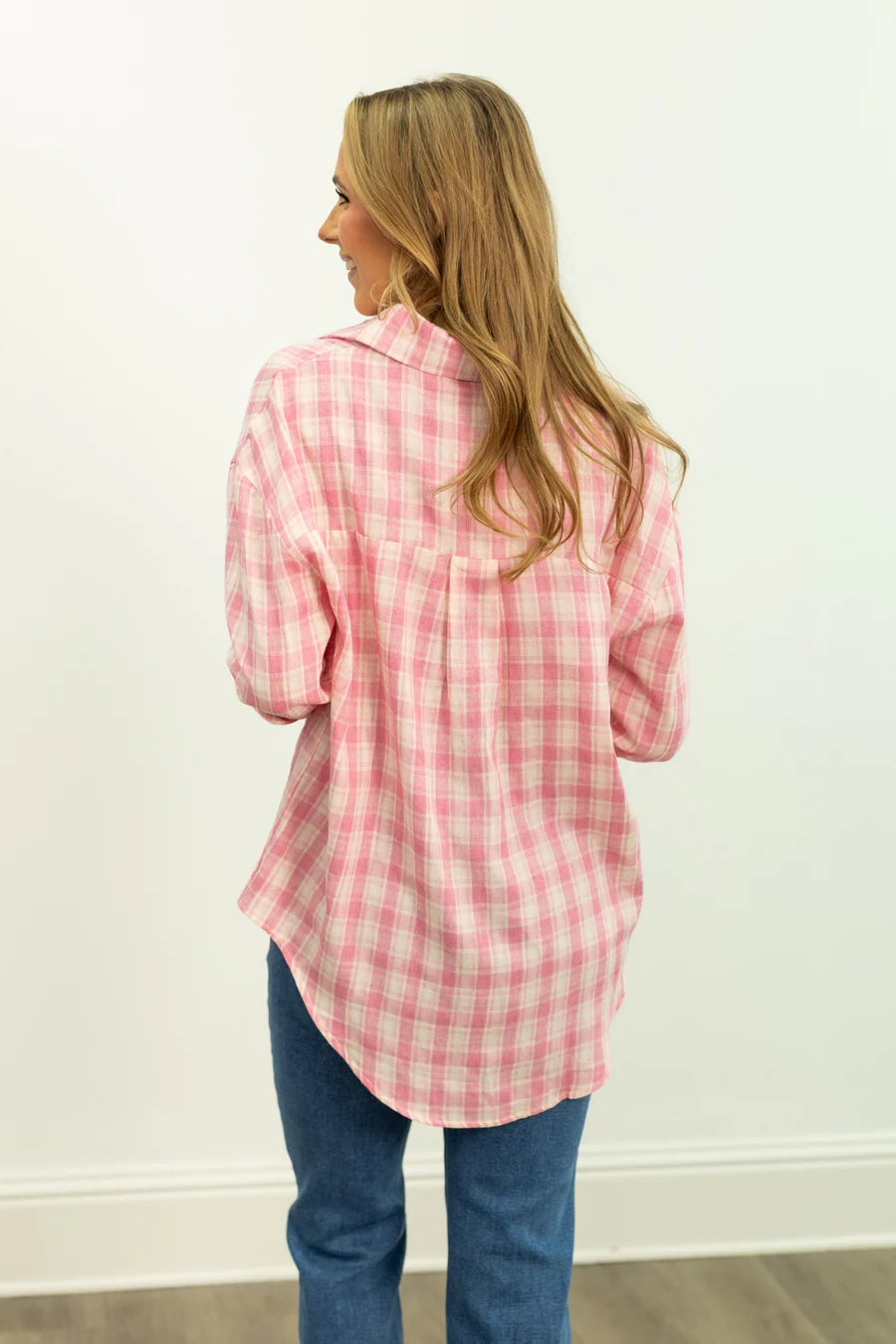 Kathryn Pink Plaid Button Up