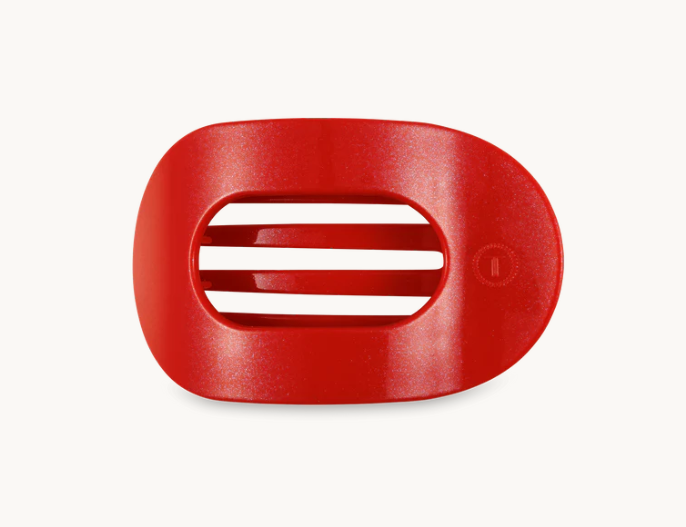 Red Flat Round Hair Clip