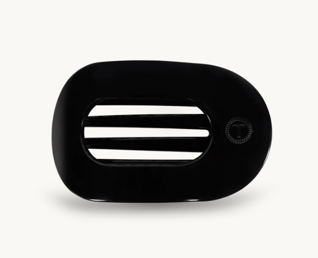 Jet Black Flat Round Hair Clip