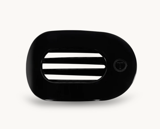 Jet Black Flat Round Hair Clip