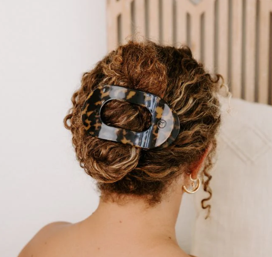 Tortoise Flat Round Hair Clip