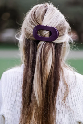 Burgundy Bliss Flat Round Hair Clip