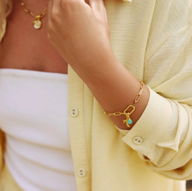 Harper Oval Charm Chain Bracelet