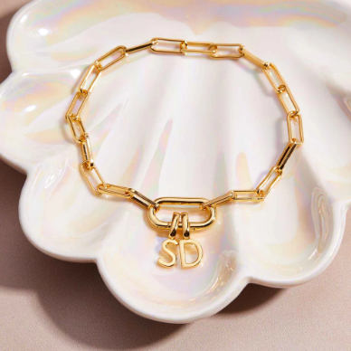 Harper Oval Charm Chain Bracelet