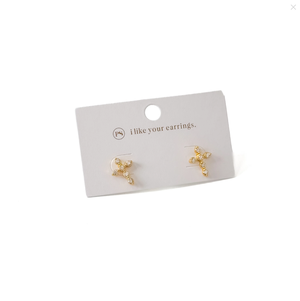 Diamond Cross Stud Earrings