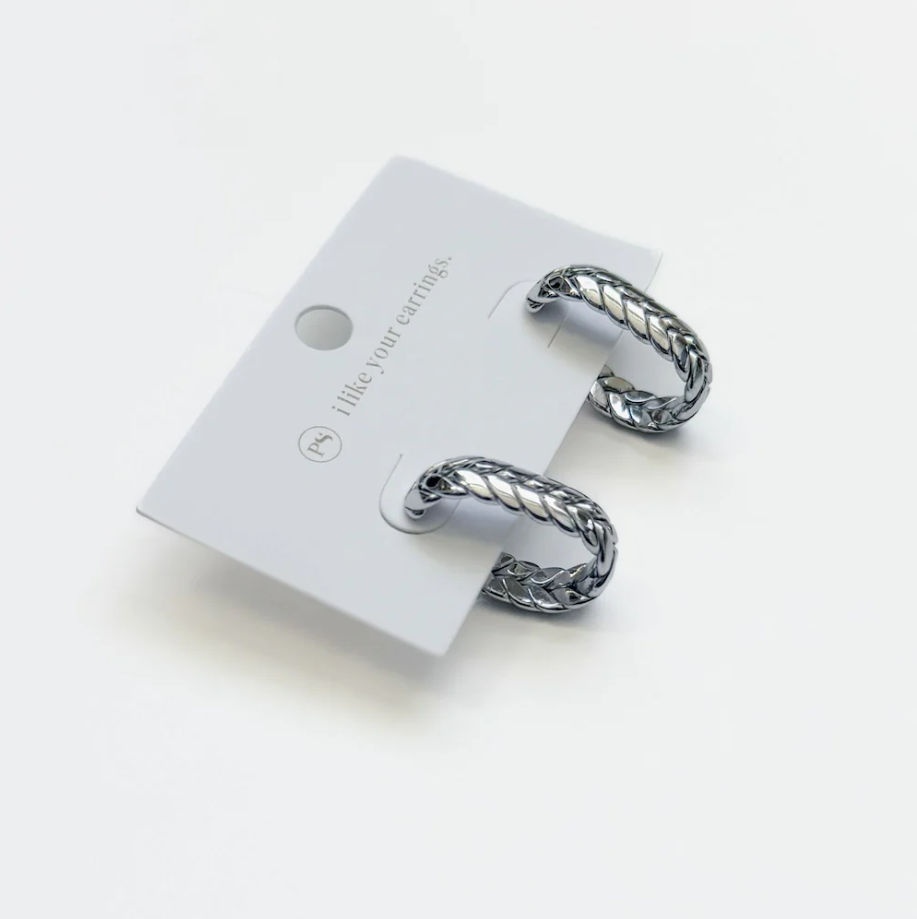 Braided Oval Hoop Earrings