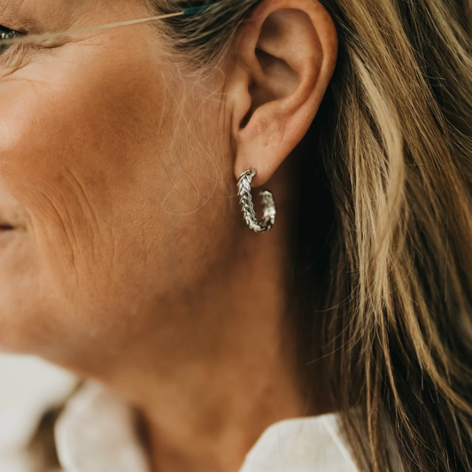 Braided Oval Hoop Earrings