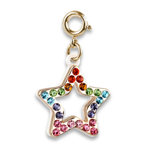Gold Rainbow Sparkle Star Charm
