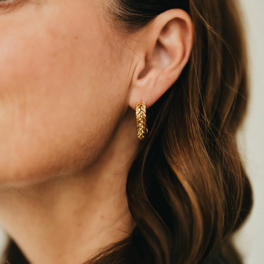 Braided Oval Hoop Earrings